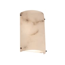 LumenAria 13" Tall Outdoor Wall Sconce with Faux Alabaster Shade from the Finials Family