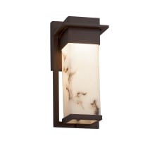 LumenAria Single Light 12" High Integrated 3000K LED Outdoor Wall Sconce with Tan Faux Alabaster Resin Shade