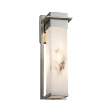 LumenAria Single Light 16-1/2" High Integrated 3000K LED Outdoor Wall Sconce with Tan Faux Alabaster Resin Shade
