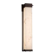Pacific Single Light 36" Tall Integrated LED Outdoor Wall Sconce with Faux Alabaster Shade