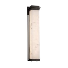 Pacific Single Light 36" Tall Integrated LED Outdoor Wall Sconce with Faux Alabaster Shade