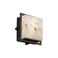 LumenAria Single Light 6-1/2" High Integrated 3000K LED Outdoor Wall Sconce with Tan Faux Alabaster Resin Shade - ADA Compliant