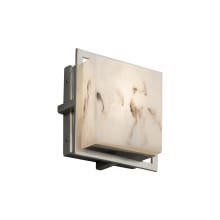 LumenAria Single Light 6-1/2" High Integrated 3000K LED Outdoor Wall Sconce with Tan Faux Alabaster Resin Shade - ADA Compliant