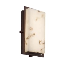 LumenAria Single Light 12" High Integrated 3000K LED Outdoor Wall Sconce with Tan Faux Alabaster Resin Shade - ADA Compliant