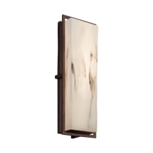 LumenAria Single Light 18" High Integrated 3000K LED Outdoor Wall Sconce with Tan Faux Alabaster Resin Shade - ADA Compliant