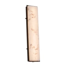 Avalon Single Light 36" Tall Integrated LED Outdoor Wall Sconce with Faux Alabaster Shade