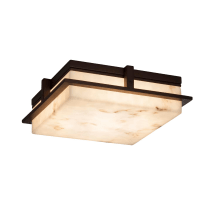 Avalon Single Light 14" Wide Integrated LED Flush Mount Square Ceiling Fixture with Faux Alabaster Shade