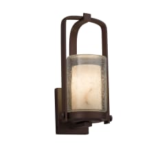 LumenAria Single Light 12-1/2" High Integrated 3000K LED Outdoor Wall Sconce with Tan Faux Alabaster Resin Shade