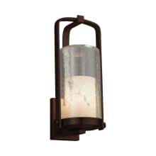 LumenAria Single Light 16-1/2" High Outdoor Wall Sconce with Tan Faux Alabaster Resin Shade
