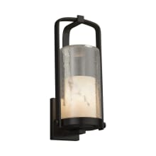 LumenAria Single Light 16-1/2" High Integrated 3000K LED Outdoor Wall Sconce with Tan Faux Alabaster Resin Shade
