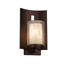 LumenAria Single Light 12-3/4" High Outdoor Wall Sconce with Tan Faux Alabaster Resin Shade