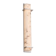 Monolith Single Light 36" Tall Integrated LED Outdoor Wall Sconce with Faux Alabaster Shade
