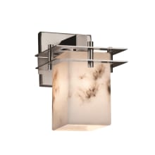 LumenAria 9" Tall Bathroom Sconce with Flat Rimmed Square Shade from the Metropolis Series