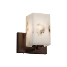 LumenAria 8" Tall Bathroom Sconce with Flat Rimmed Square Shade