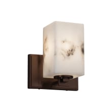 LumenAria 8" Tall LED Bathroom Sconce with Flat Rimmed Square Shade
