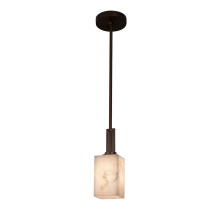 Era Single Light 4" Wide Mini Pendant with Square Faux Alabaster Shade