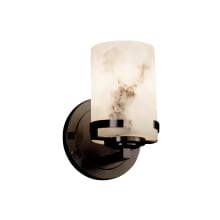 LumenAria Single Light 5" Wide Integrated 3000K LED Bathroom Sconce with Tan Faux Alabaster Resin Shade