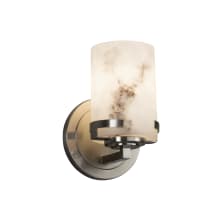 LumenAria Single Light 5" Wide Bathroom Sconce with Tan Faux Alabaster Resin Shade