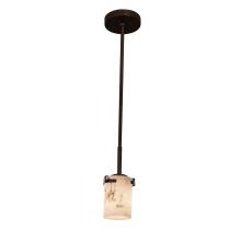 Atlas Single Light 4-1/2" Wide Mini Pendant with Cylindrical Faux Alabaster Shade