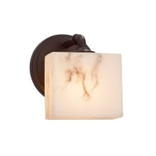 Bronx Single Light 8-1/4" Tall Integrated LED Wall Sconce with Rectangular Faux Alabaster Shade