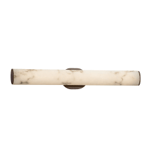 LumenAria Single Light 28" Wide Integrated 3000K LED Bath Bar with Tan Faux Alabaster Resin Shade - ADA Compliant