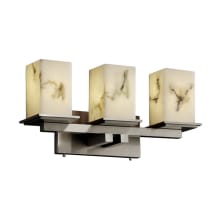 LumenAria 3 Light 21-1/4" Wide Bathroom Vanity Light with Faux Alabaster Resin Shades