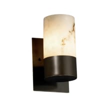 LumenAria Single Light 9-3/4" Tall Wall Sconce with Faux Alabaster Resin Shade