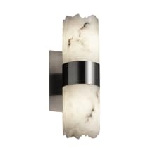 LumenAria 2 Light 13" Tall Wall Sconce with Faux Alabaster Resin Shades