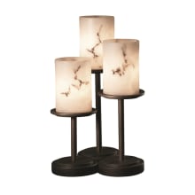 Dakota 3 Light 16" Tall Table Lamp with Faux Alabaster Resin Shades