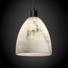 LumenAria 1 Light Full Sized Pendant with Rigid Stem Kit and Short Tapered Cylindrical Shade