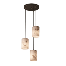 LumenAria 3 Light 4" Wide Multi Light Pendant with Faux Alabaster Resin Shades