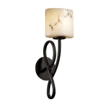 LumenAria Single Light 18" Tall Wall Sconce with Faux Alabaster Resin Shade