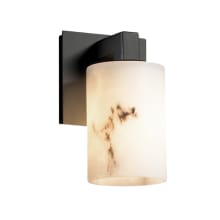 LumenAria Single Light 7-3/4" Tall Wall Sconce with Faux Alabaster Resin Shade