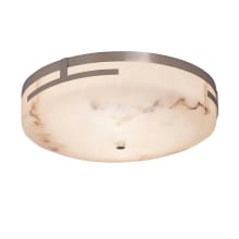 Atlas Single Light 18-1/2" Wide Integrated LED Flush Mount Bowl Ceiling Fixture with Faux Alabaster Shade