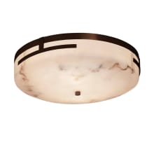 Atlas Single Light 18-1/2" Wide Integrated LED Flush Mount Bowl Ceiling Fixture with Faux Alabaster Shade