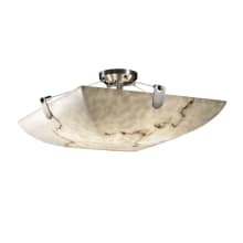 LumenAria 6 Light 27" Wide Semi-Flush Bowl Ceiling Fixture with Faux Alabaster Resin Shade