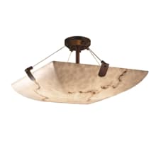 LumenAria 27" Wide Integrated 3000K LED Semi-Flush Bowl Ceiling Fixture with Faux Alabaster Resin Shade