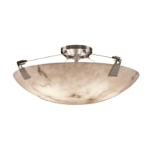 LumenAria 6 Light 27" Wide Semi-Flush Bowl Ceiling Fixture with Faux Alabaster Resin Shade