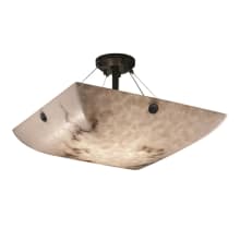 LumenAria 18" Wide Integrated 3000K LED Semi-Flush Bowl Ceiling Fixture with Faux Alabaster Resin Shade