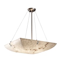 LumenAria 51" Wide LED Square Pendant with Cylindrical Finials