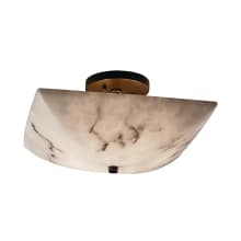 LumenAria 14" Wide Ring 2 Light Stone Semi-Flush Ceiling Fixture