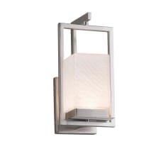 Laguna Single Light 12-1/4" Tall Integrated LED Outdoor Wall Sconce with Weave Patterned Rectangular Artisan Glass Shade