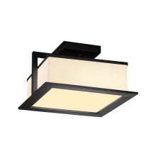 Laguna Single Light 12" Wide Integrated LED Semi-Flush Square Ceiling Fixture with Opal Glass Shade