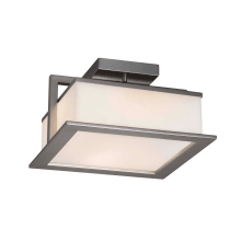 Laguna Single Light 12" Wide Integrated LED Semi-Flush Square Ceiling Fixture with Opal Glass Shade