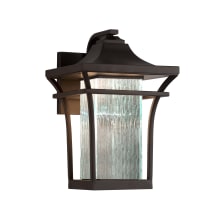 Summit Single Light 12-3/4" Tall Integrated LED Outdoor Wall Sconce with Rain Patterned Artisan Glass Shade