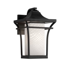 Summit Single Light 12-3/4" Tall Outdoor Wall Sconce with Weave Patterned Rectangular Artisan Glass Shade