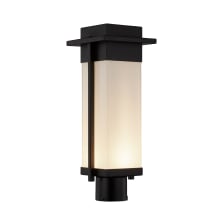 Fusion 18" Tall LED Outdoor Single Head Post Light with Opal Shades