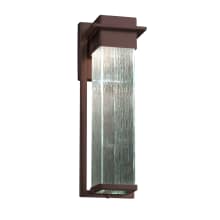 Fusion Single Light 16-1/2" High Integrated 3000K LED Outdoor Wall Sconce with Rain Artisan Glass Shade