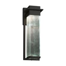 Fusion Single Light 16-1/2" High Integrated 3000K LED Outdoor Wall Sconce with Rain Artisan Glass Shade