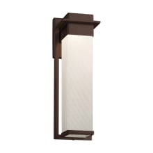 Fusion Single Light 16-1/2" High Integrated 3000K LED Outdoor Wall Sconce with Woven Artisan Glass Shade